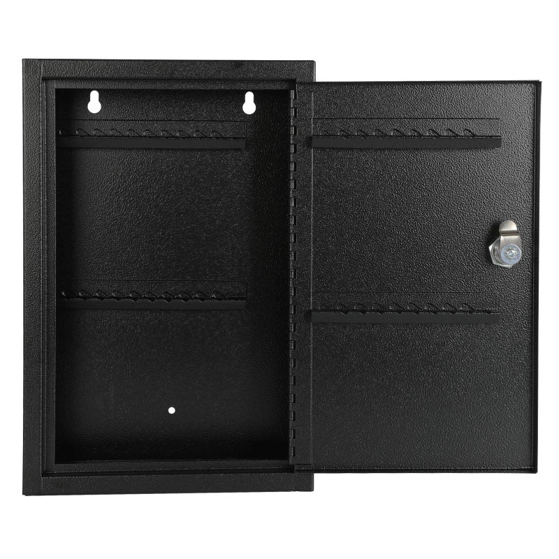 KYODOLED Key Storage Lock Box Wall Mount, Locking 40 Key Cabinet Holder Box with Key Lock, Hooks & Labels for Home, Office, Commercial Management, 2.5" D x 8.1" W x 12.1" H, Black - Image 5